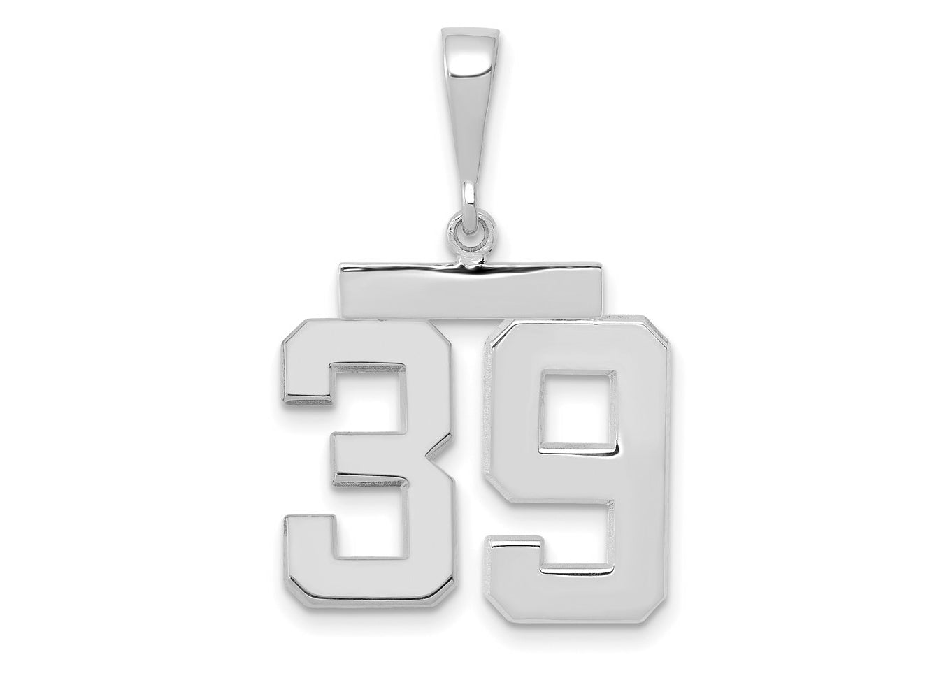 FJC Finejewelers 14 kt White Gold Medium Polished Number 39 Charm