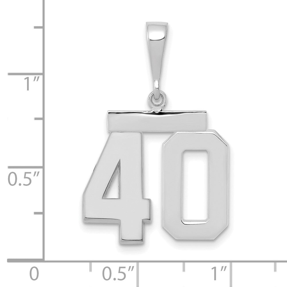 FJC Finejewelers 14 kt White Gold Medium Polished Number 40 Charm