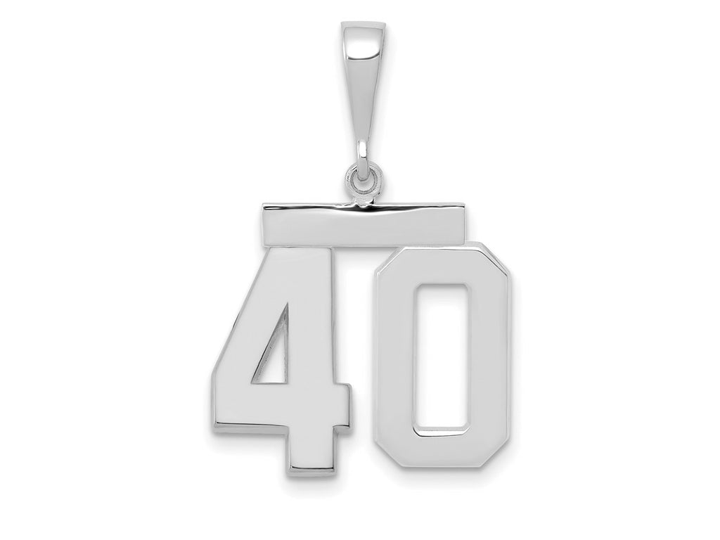 FJC Finejewelers 14 kt White Gold Medium Polished Number 40 Charm