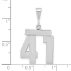 FJC Finejewelers 14 kt White Gold Medium Polished Number 41 Charm