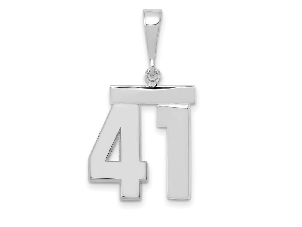 FJC Finejewelers 14 kt White Gold Medium Polished Number 41 Charm