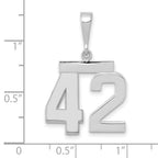 FJC Finejewelers 14 kt White Gold Medium Polished Number 42 Charm