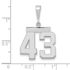 FJC Finejewelers 14 kt White Gold Medium Polished Number 43 Charm