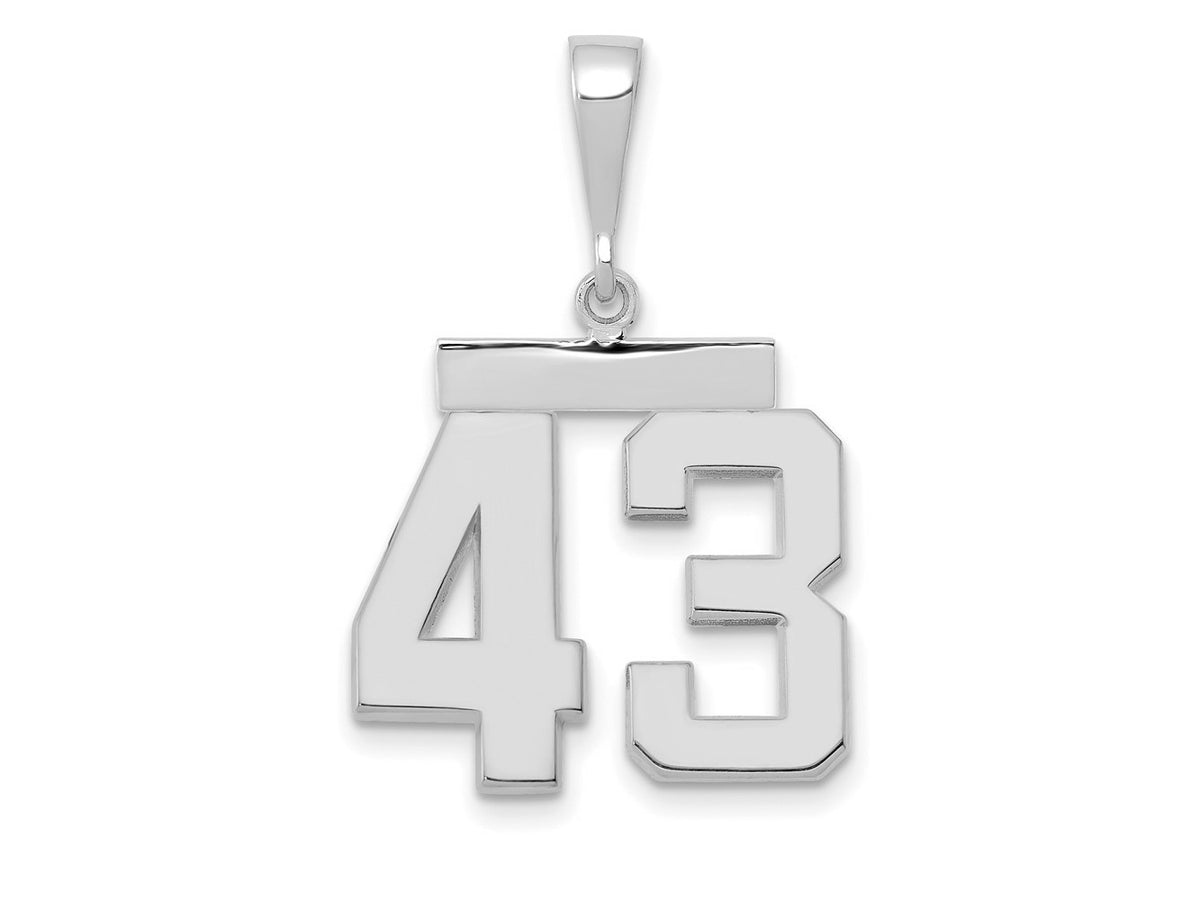 FJC Finejewelers 14 kt White Gold Medium Polished Number 43 Charm