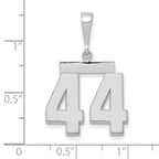 FJC Finejewelers 14 kt White Gold Medium Polished Number 44 Charm