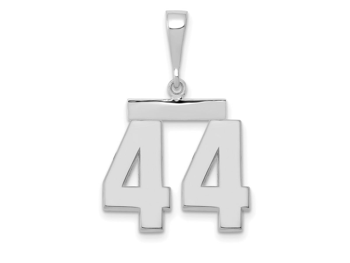 FJC Finejewelers 14 kt White Gold Medium Polished Number 44 Charm