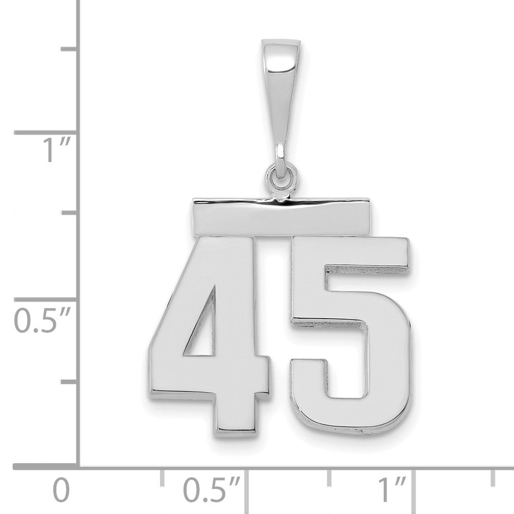 FJC Finejewelers 14 kt White Gold Medium Polished Number 45 Charm