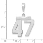 FJC Finejewelers 14 kt White Gold Medium Polished Number 47 Charm