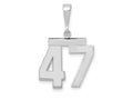 FJC Finejewelers 14 kt White Gold Medium Polished Number 47 Charm