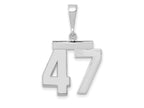 FJC Finejewelers 14 kt White Gold Medium Polished Number 47 Charm