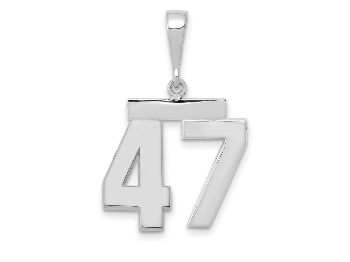 FJC Finejewelers 14 kt White Gold Medium Polished Number 47 Charm