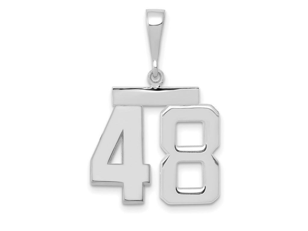 FJC Finejewelers 14 kt White Gold Medium Polished Number 48 Charm