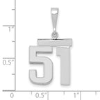 FJC Finejewelers 14 kt White Gold Medium Polished Number 51 Charm