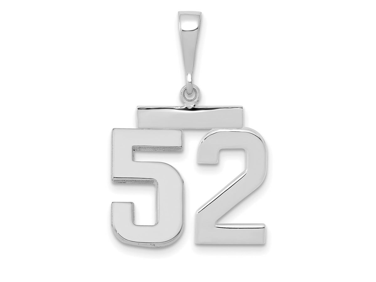 FJC Finejewelers 14 kt White Gold Medium Polished Number 52 Charm
