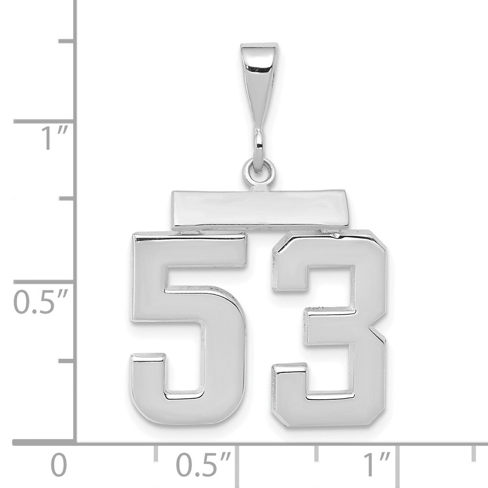 FJC Finejewelers 14 kt White Gold Medium Polished Number 53 Charm