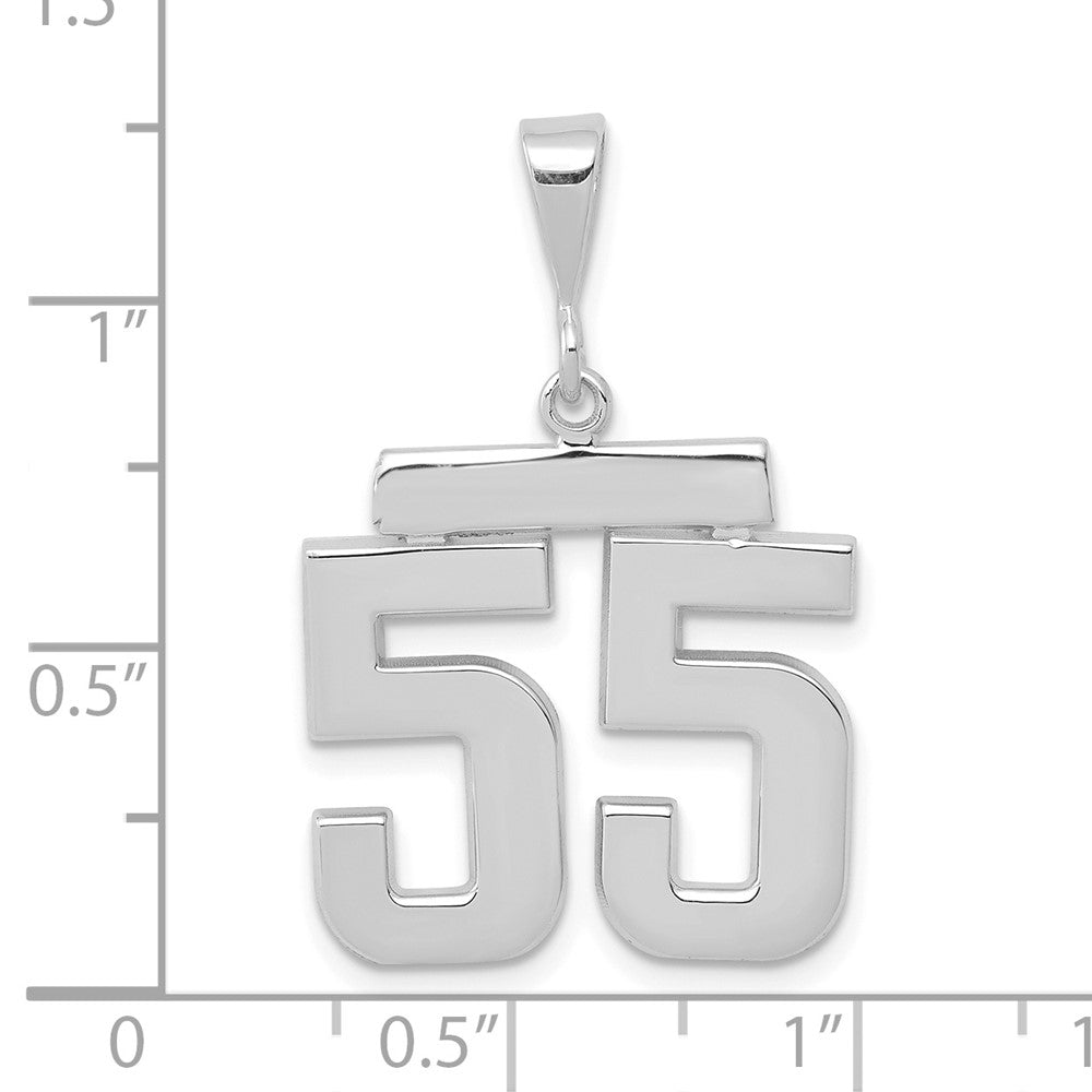 FJC Finejewelers 14 kt White Gold Medium Polished Number 55 Charm
