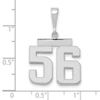 FJC Finejewelers 14 kt White Gold Medium Polished Number 56 Charm