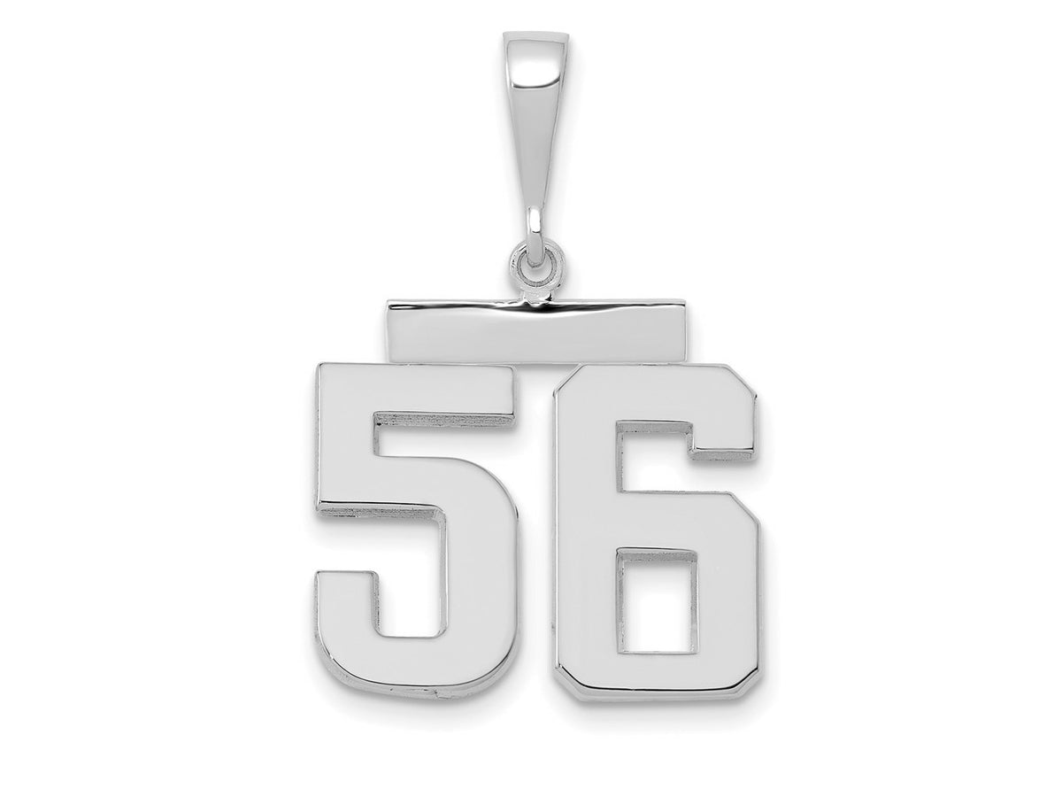 FJC Finejewelers 14 kt White Gold Medium Polished Number 56 Charm