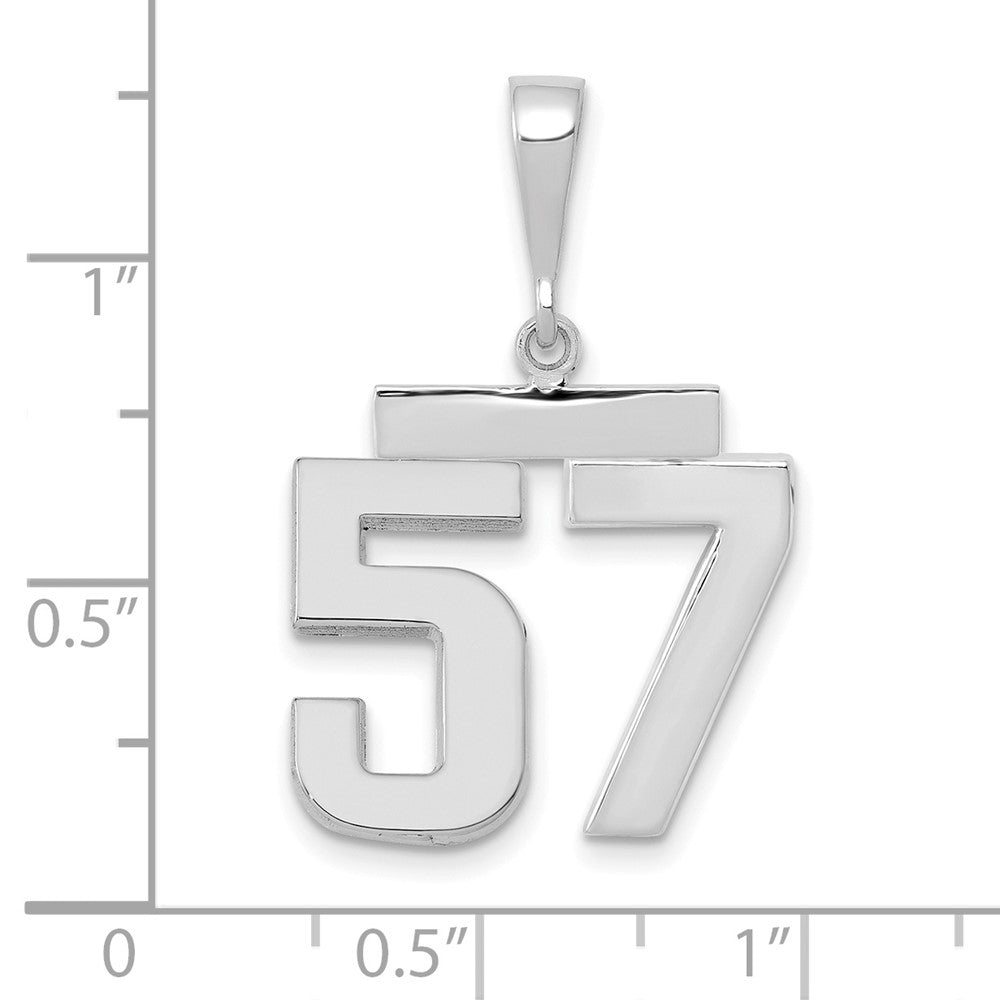 FJC Finejewelers 14 kt White Gold Medium Polished Number 57 Charm
