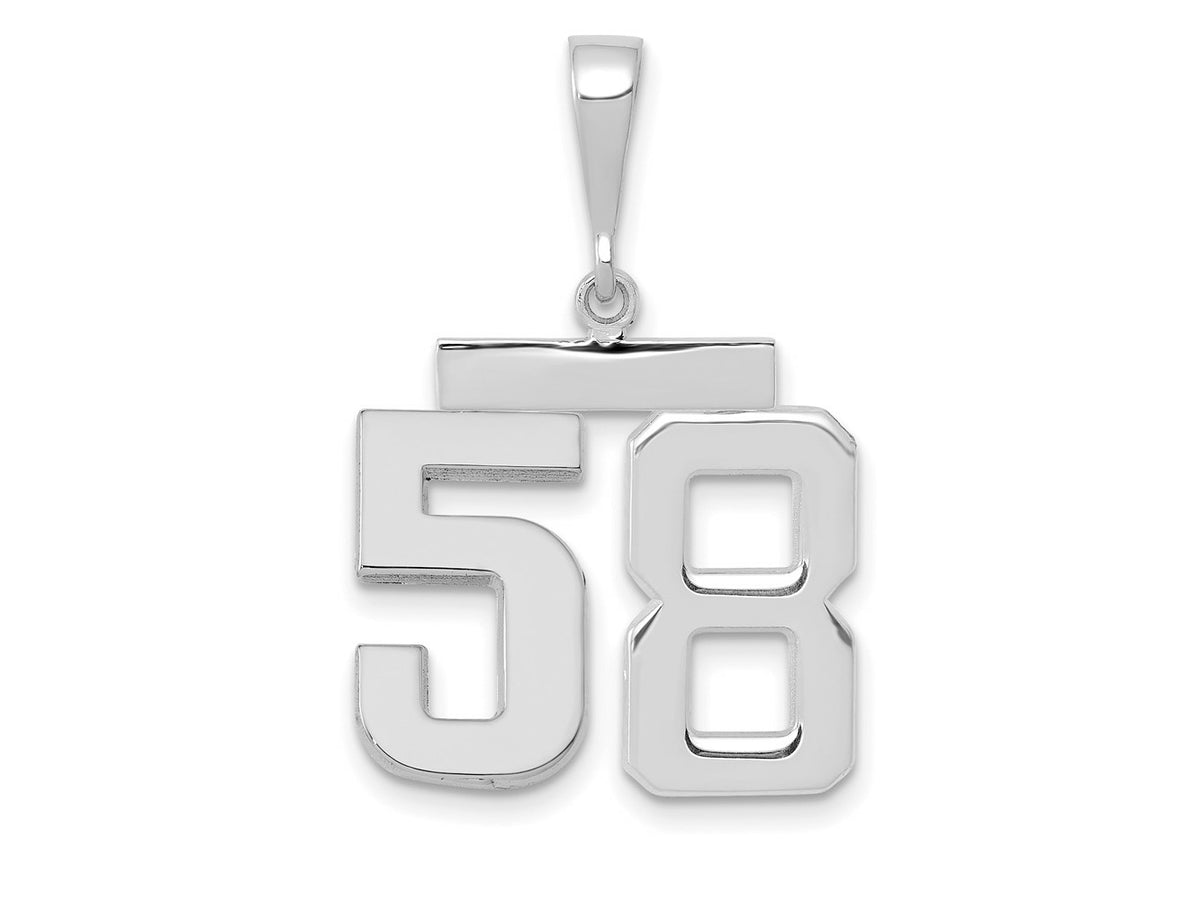 FJC Finejewelers 14 kt White Gold Medium Polished Number 58 Charm
