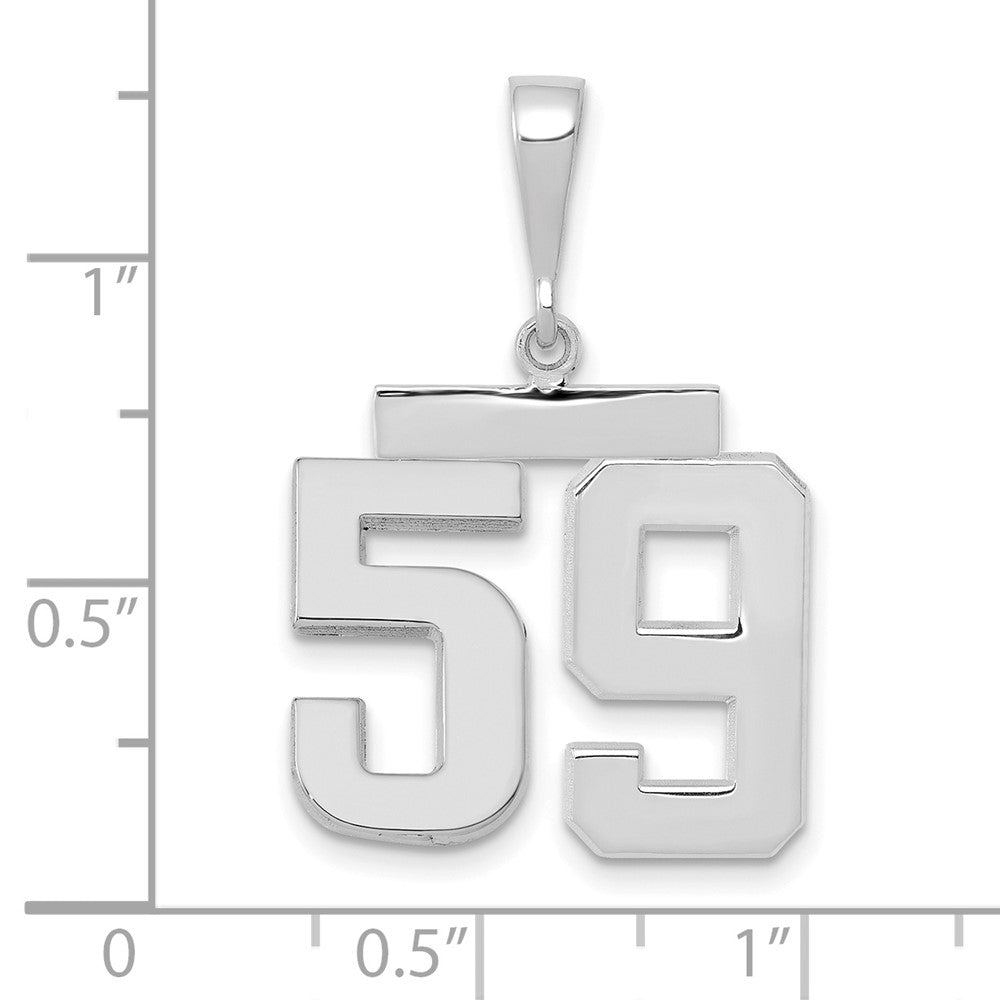 FJC Finejewelers 14 kt White Gold Medium Polished Number 59 Charm