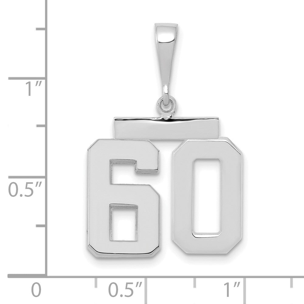 FJC Finejewelers 14 kt White Gold Medium Polished Number 60 Charm