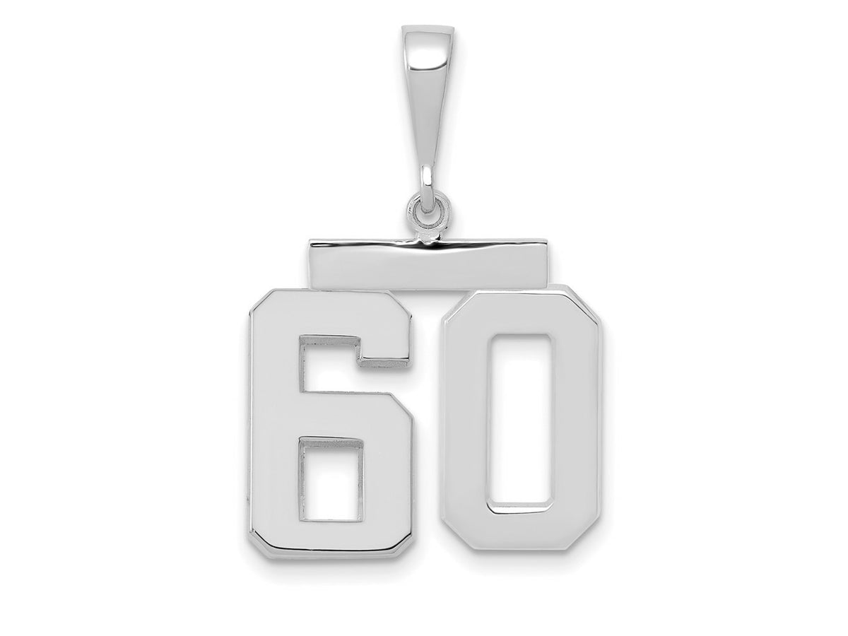 FJC Finejewelers 14 kt White Gold Medium Polished Number 60 Charm