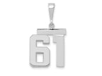 FJC Finejewelers 14 kt White Gold Medium Polished Number 61 Charm