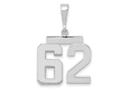 FJC Finejewelers 14 kt White Gold Medium Polished Number 62 Charm