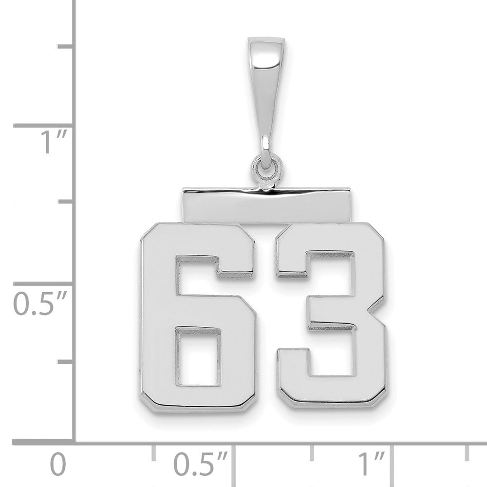 FJC Finejewelers 14 kt White Gold Medium Polished Number 63 Charm