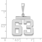 FJC Finejewelers 14 kt White Gold Medium Polished Number 63 Charm