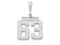 FJC Finejewelers 14 kt White Gold Medium Polished Number 63 Charm