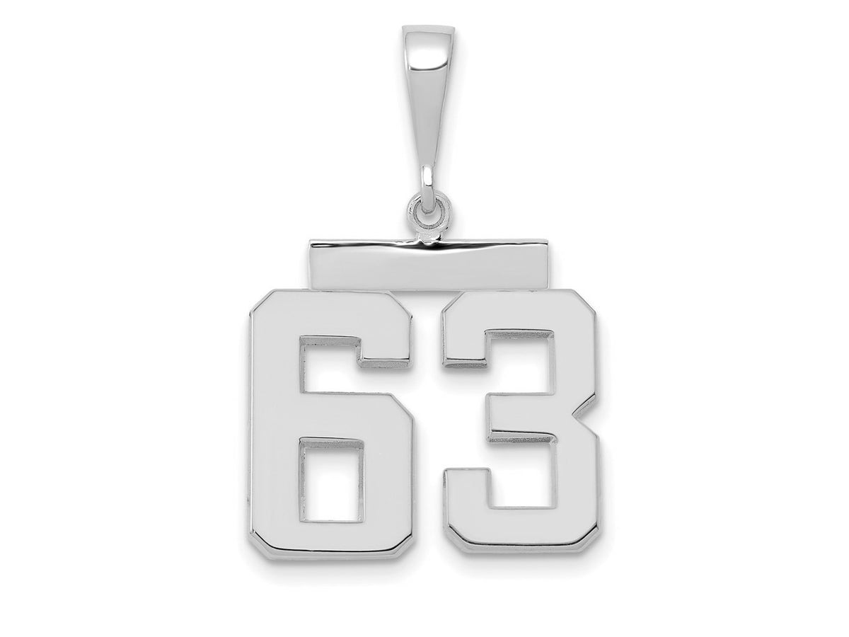 FJC Finejewelers 14 kt White Gold Medium Polished Number 63 Charm