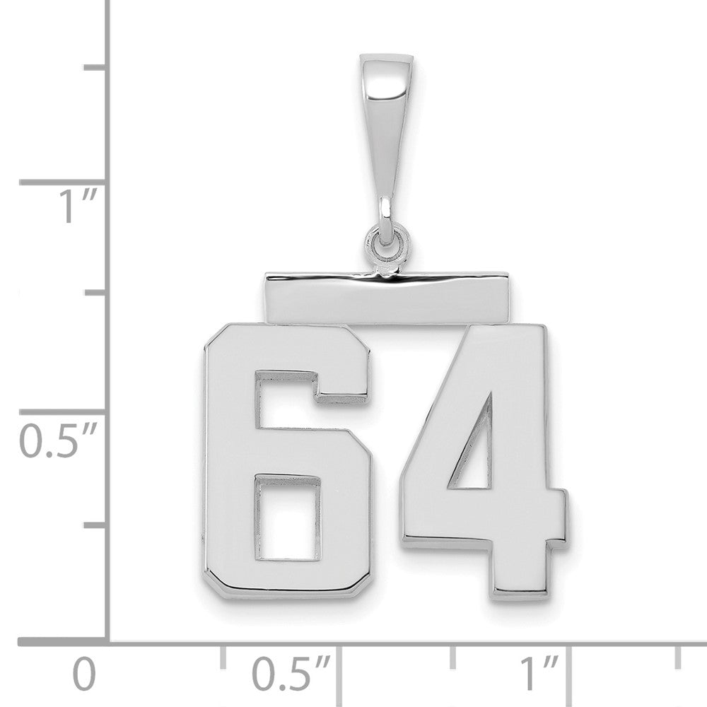 FJC Finejewelers 14 kt White Gold Medium Polished Number 64 Charm