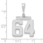 FJC Finejewelers 14 kt White Gold Medium Polished Number 64 Charm