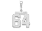 FJC Finejewelers 14 kt White Gold Medium Polished Number 64 Charm