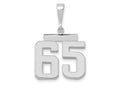 FJC Finejewelers 14 kt White Gold Medium Polished Number 65 Charm