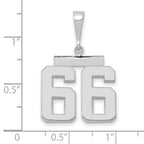 FJC Finejewelers 14 kt White Gold Medium Polished Number 66 Charm