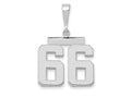 FJC Finejewelers 14 kt White Gold Medium Polished Number 66 Charm
