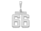 FJC Finejewelers 14 kt White Gold Medium Polished Number 66 Charm