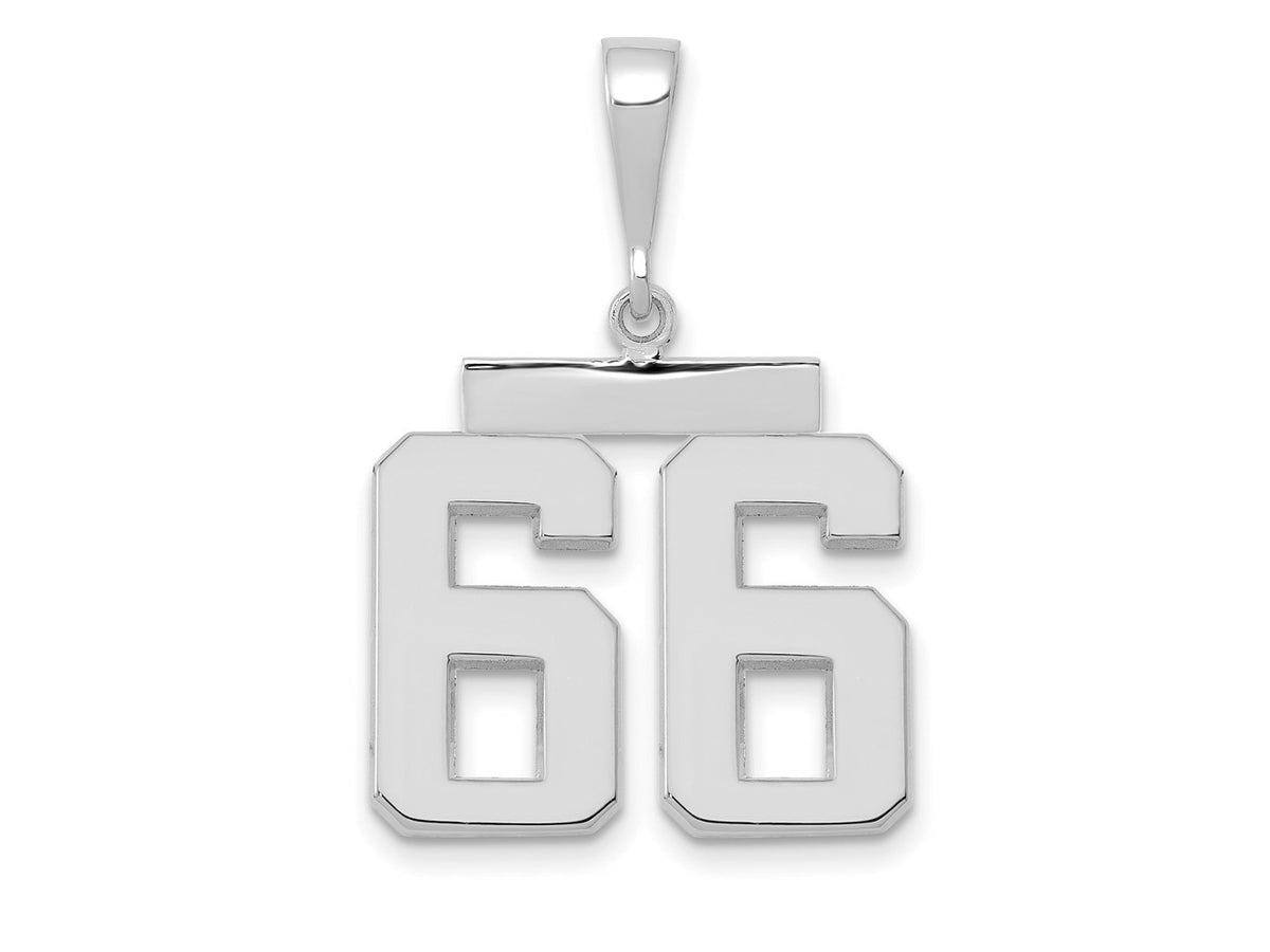 FJC Finejewelers 14 kt White Gold Medium Polished Number 66 Charm