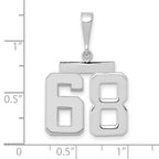 FJC Finejewelers 14 kt White Gold Medium Polished Number 68 Charm