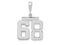 FJC Finejewelers 14 kt White Gold Medium Polished Number 68 Charm