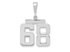 FJC Finejewelers 14 kt White Gold Medium Polished Number 68 Charm