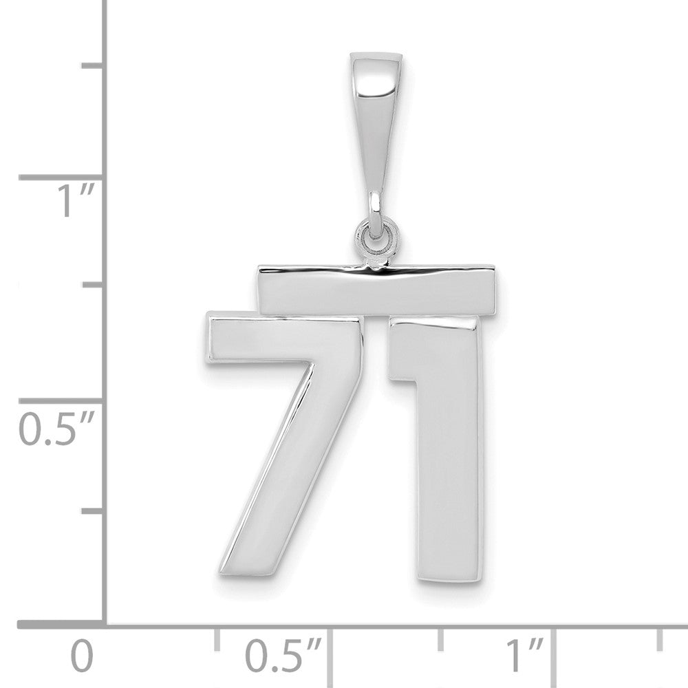 FJC Finejewelers 14 kt White Gold Medium Polished Number 71 Charm