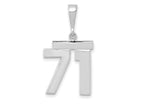 FJC Finejewelers 14 kt White Gold Medium Polished Number 71 Charm