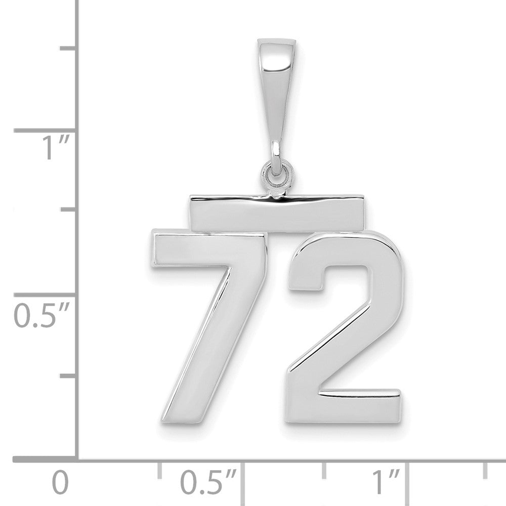 FJC Finejewelers 14 kt White Gold Medium Polished Number 72 Charm