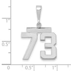 FJC Finejewelers 14 kt White Gold Medium Polished Number 73 Charm