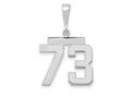 FJC Finejewelers 14 kt White Gold Medium Polished Number 73 Charm