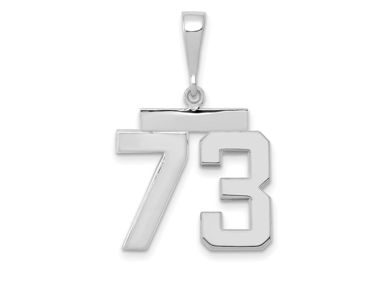 FJC Finejewelers 14 kt White Gold Medium Polished Number 73 Charm
